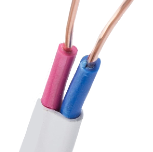 BVVB fixed layout with sheathed flat cable (BVVB, ZR-BVVB, NH-BVVB)